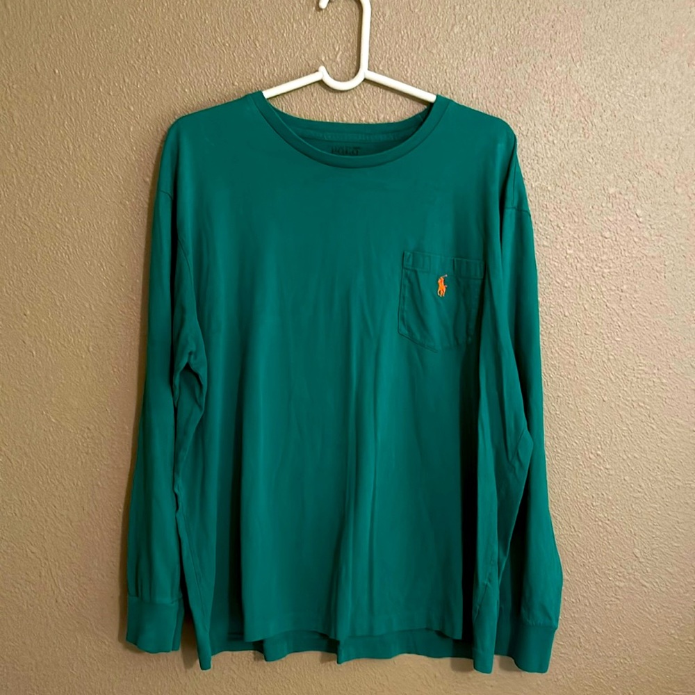 Polo green l/s shirt